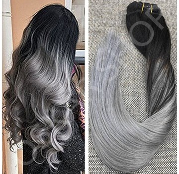 Clip On Premium Drept Black Collection Ombre #1b Grey
