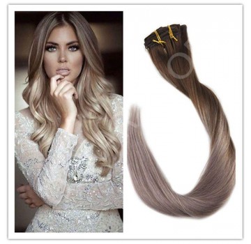 Extensii Clip-On Deluxe Ombre #7 Light Grey