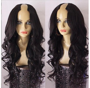 Semiperuca Par Natural U Part Negru Natural Ondulat