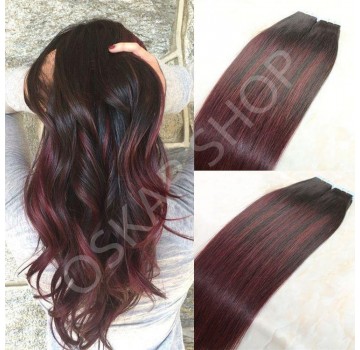 Extensii Tape In Diamond #1B Burgundy